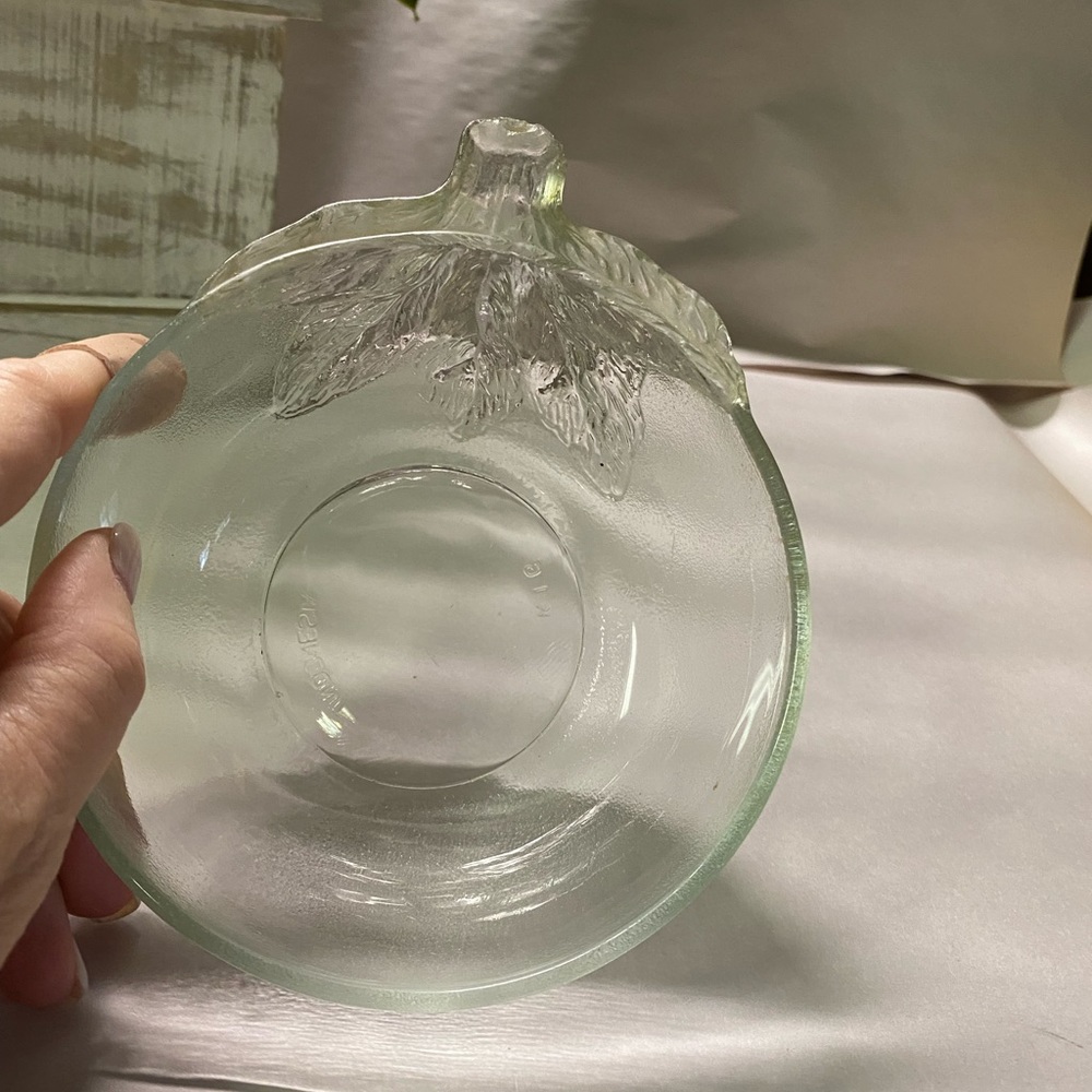 Vintage KIG Indonesia Orange Clear Glassware